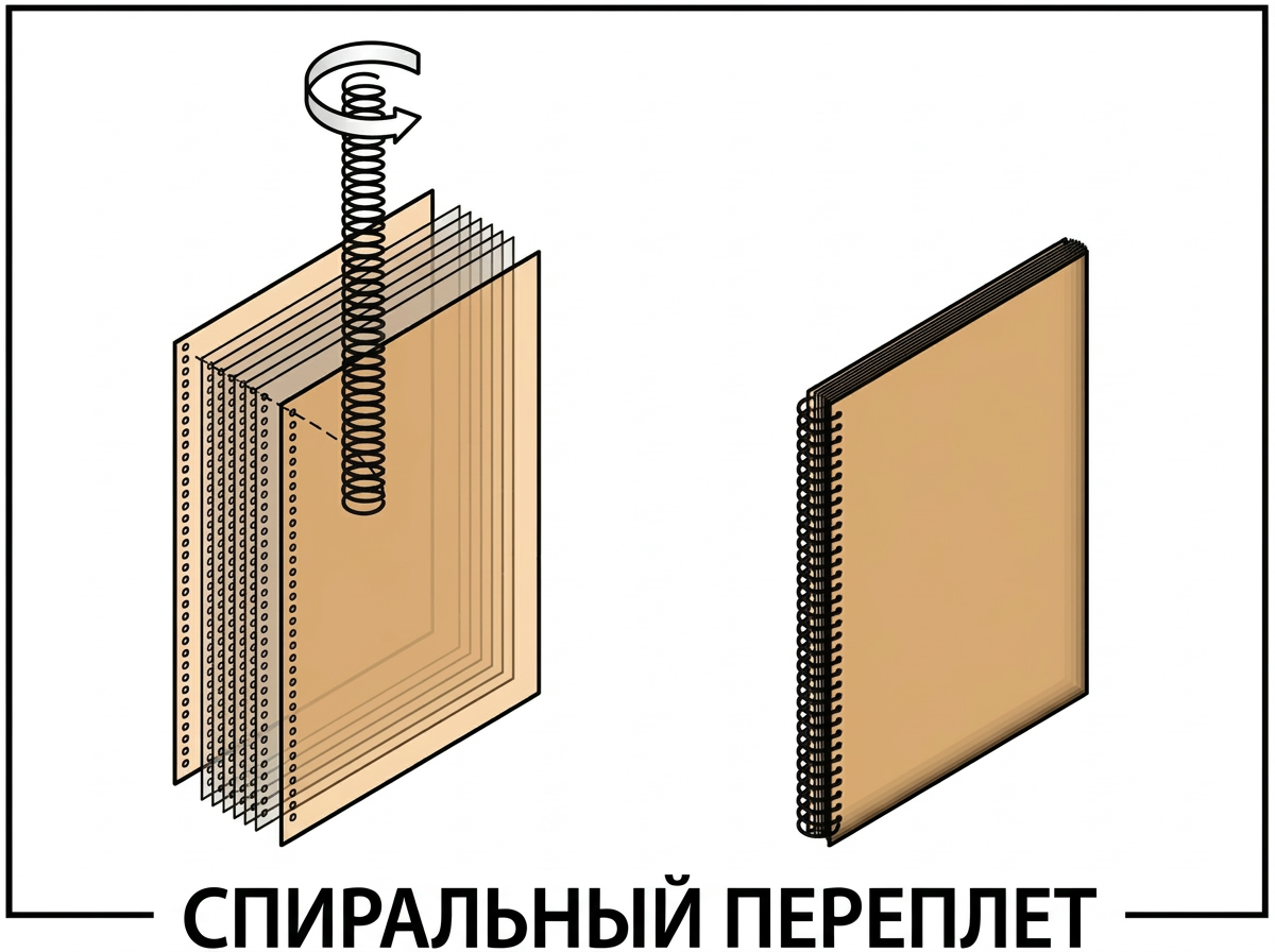 Схема пружинного переплета