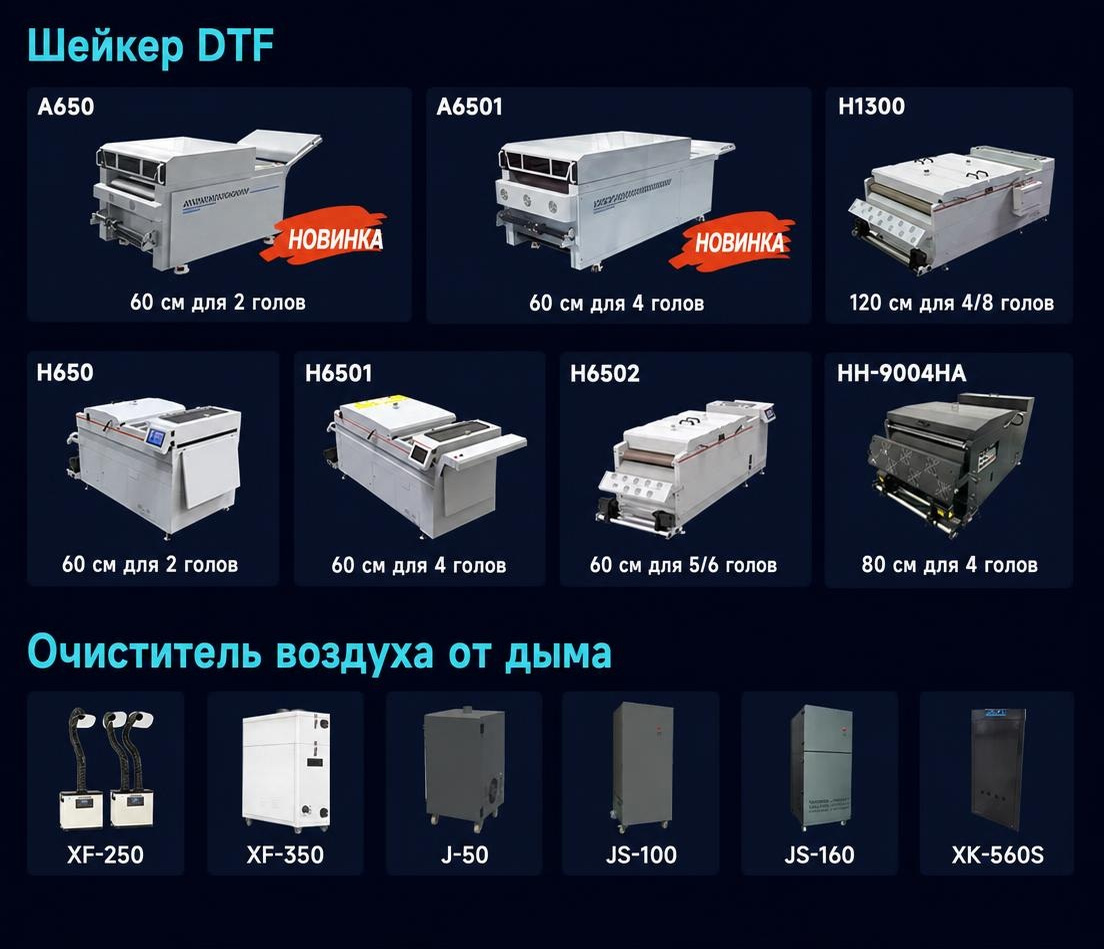 Фото: DTF-принтер Kingjet KJ-602/KJ-604 60 см на головах Epson I3200 с шейкером