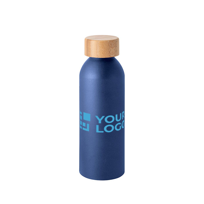 Алюминиевая бутылка с бамбуковой крышкой и матовым покрытием, 550 мл