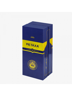Коробка для ликера из золотой фольги на шарнире со вставкой