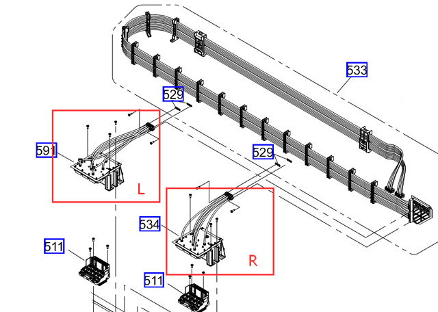 Оригинальный DUCT, CR в сборе. L, ESL ASP (левый) для EPSON S50600 S50610 S50650 S50670 - 1863914 / 1614370 / 1651941