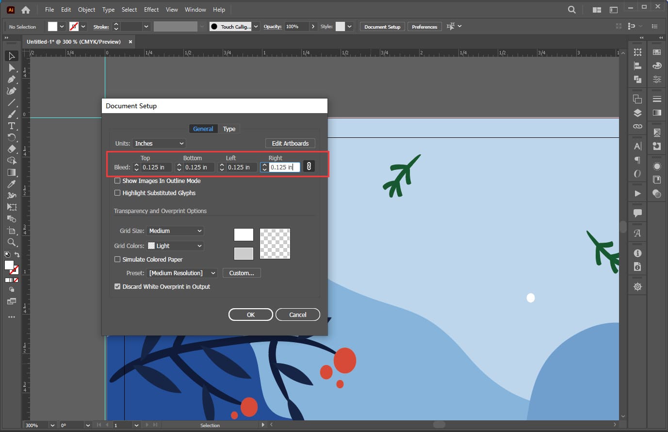 Добавить выпуск для обрезки в Adobe Illustrator, метод 2, шаг 2