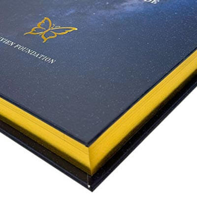 Золотой позолоченный край для книги в твердом переплете